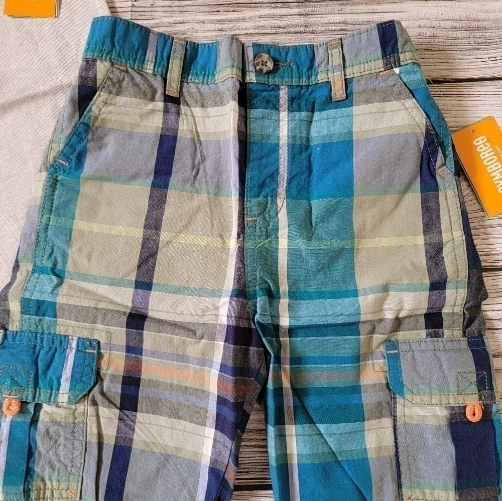 Zoo Trip Outfit Embroidered Binoculars Tank Top Plaid Shorts NWT